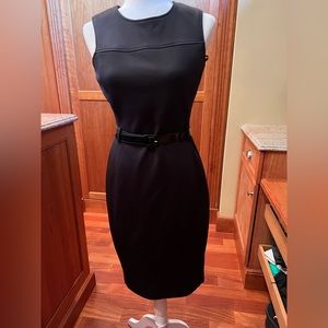 Black sheath calvin klein belted dress